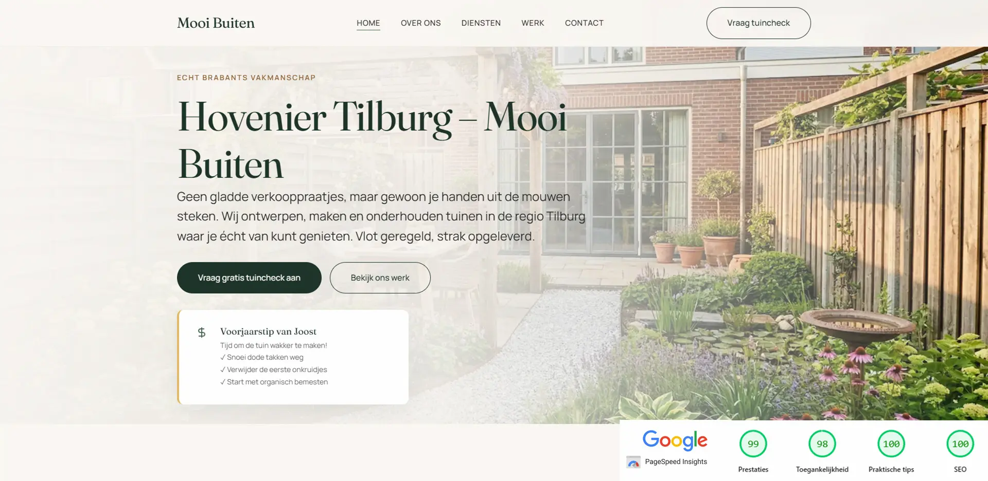 Website ontwerp mooi buiten hovenier